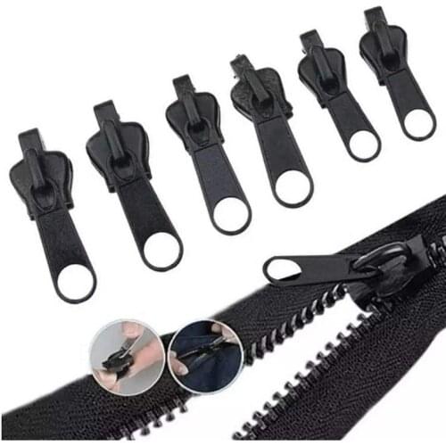 6PCS/Set Zipper Sliders Universal Instant Fix Zipper Repair Kit Replacement Zip Slider Teeth Rescue New Design Zippers 3 Size