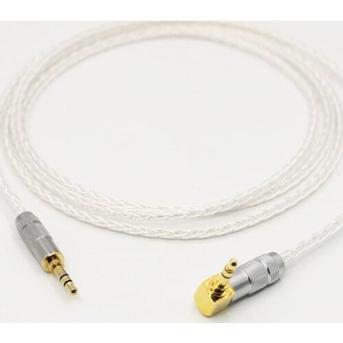 Audiocrast 8Cores Silver Plated 3.5mm to 3.5mm right angled Stereo AUX Audio Cable Male to Male 3.5mm Car Recording Cable