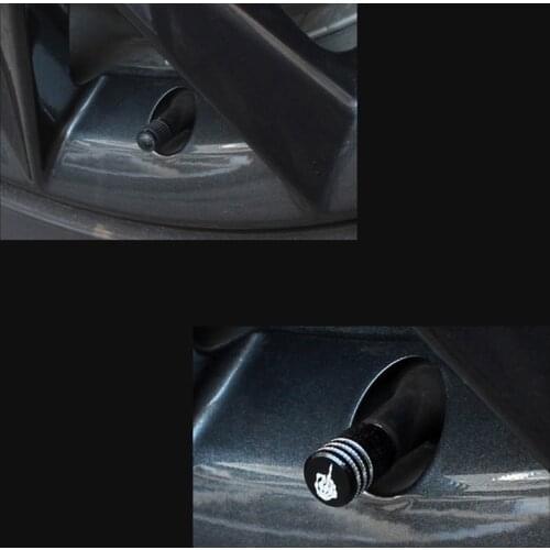 Car Wheel Tire Valve-Stem Logo Emblem Decoration for Auto Styling 4 Pcs Set Aluminium Alloy Middle Finger Mark