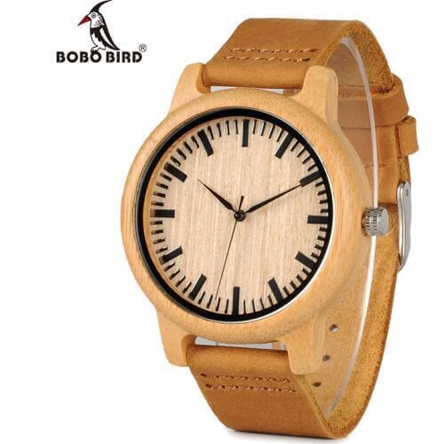 BOBO BIRD Mens Watches Top Brand Luxury Women Watch Wood Bamboo Wristwatches with Leather Strap relogio masculino DROP SHIPPING
