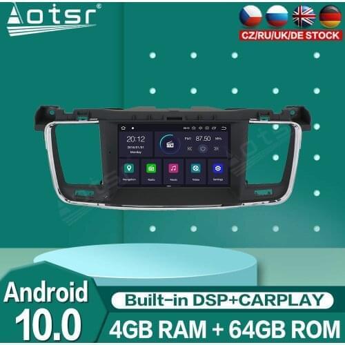 Carplay Android10.0 PX5/PX6 For PEUGEOT 508 2011-2017 Audio Radio Car Multimedia Auto Stereo Player GPS Navigation Tape Recorder