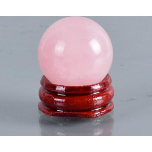 Gems Crafts Crystal Ball Undrill 30 mm Bead Natural Rose Quartz Sphere Chakra Healing Reiki Stone Carving Craft Decorative Ball