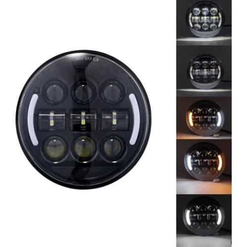 5-3/4" 5.75 inch Motorcycle Headlight Moto LED Projector High Low Beam Turn Signal DRL Headlight Lamp For Dyna Sportster Softail