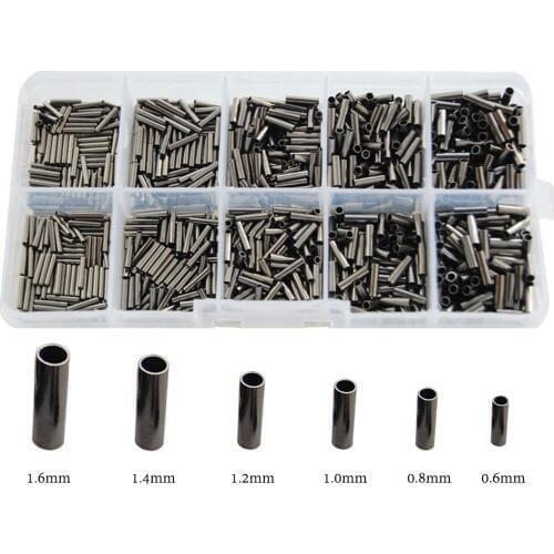 Hyaena 150pcs/box 0.6-1.7mm Single Barrel Fishing Copper Tube Crimping Sleeves Fishing Accessories Fishing Line Tube