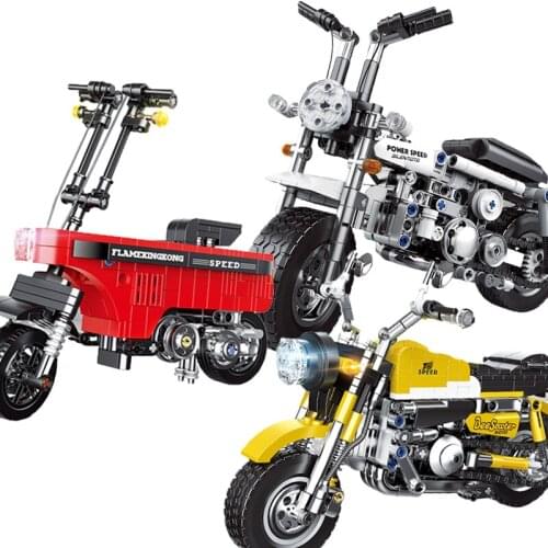 Technical Creator Flamekingkong Speed Silermoto MOTO Moc Building Blocks Kit Motorcycle Bricks Classic Model Kids Toys Boys Gift