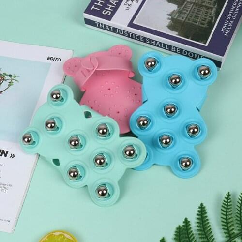 Body Massage Glove Roller Ball Anti-Cellulite Muscle Pain Relief Relax Massager For Neck Back Shoulder Buttocks Face Lift Tools