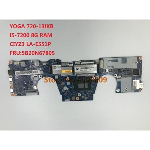 For lenovo yoga 720-13ISK LA-E551P 5B20N67805 laptop motherboard with I5-7200U CPU 8G RAM 100% tested work