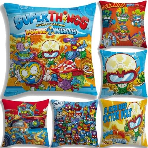 Cartoon Game Super Zings Pillow Covers Pillow Case Decorative Sofa Cushion Case Super Things Printed Throw Pillows Living Room