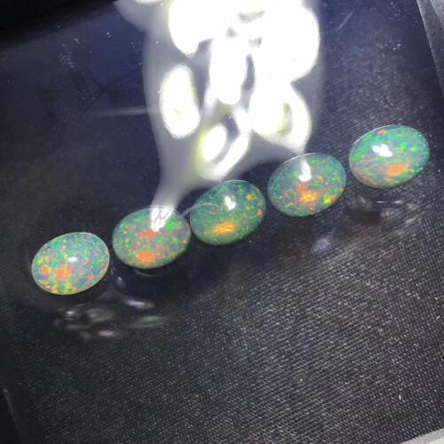 Natural genuine opal gemstone nude gem colorful fireworks fit for self jewelry ornament DIY gift oval 6 x 8 mm size good color