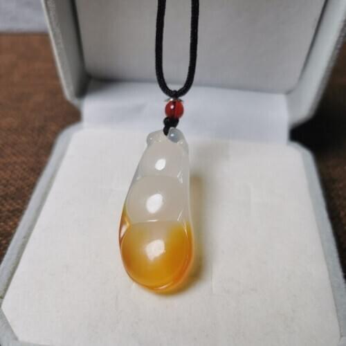 Charm Natural Chinese Jade White Beans Pendants Necklaces Rope Long Necklaces For Men Women Adjusted Party Fine Jewelry Gifts