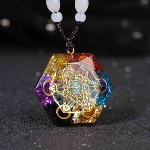 Orgonite Pendant Sri Yantra Necklace Sacred Geometry Chakra Energy Necklace Meditation Jewelry