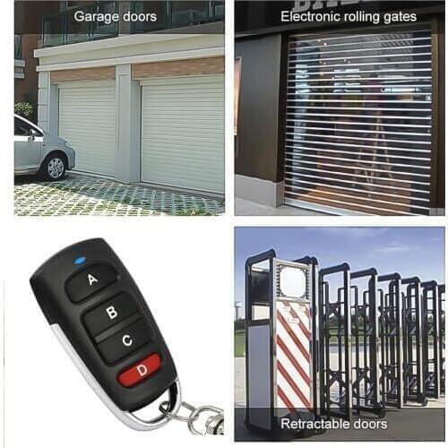 ABCD Wireless RF Remote Control433 MHz Electric Gate Garage Door Remote Control Key Fob Controller