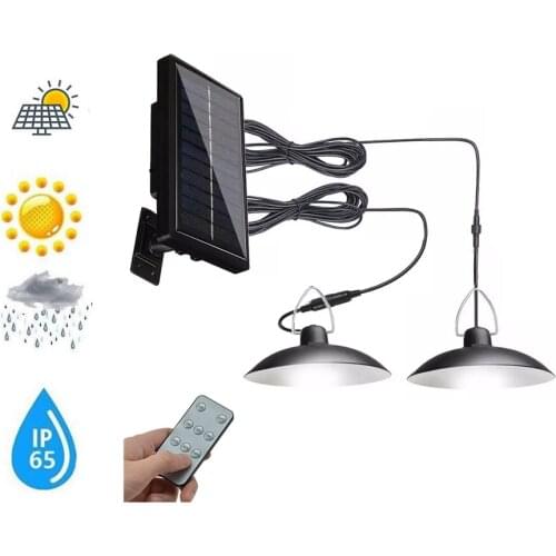 Retro Lampshade Solar Pendant Chandelier solar Lamp Light Lampada Decorative Wall Street Garden Street Light For Yard Outdoor 3