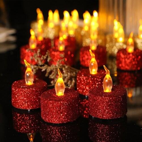 Romantic LED Candle Red Candle Light Creative Lamp Battery Powered Home Wedding Birthday Party Decoration Lighting