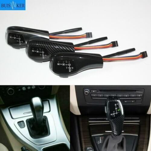 Shifter Lever PU Leather Carbon Fiber Black Silver for 3 5 Series E60 E61 2004-2007 E46 Accessories LED Gear Shift Knob