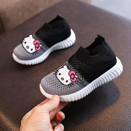 Sanrio hello kitty Spring and Autumn Casual Shoes My Melody Student Sports Shoes Boys and Girls Flying Knitting Shoes