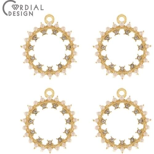 Cordial Design 50Pcs 24*27MM Jewelry Accessories/Imitation Pearl/Earrings Pendants/Round Shape/Jewelry Findings & Components