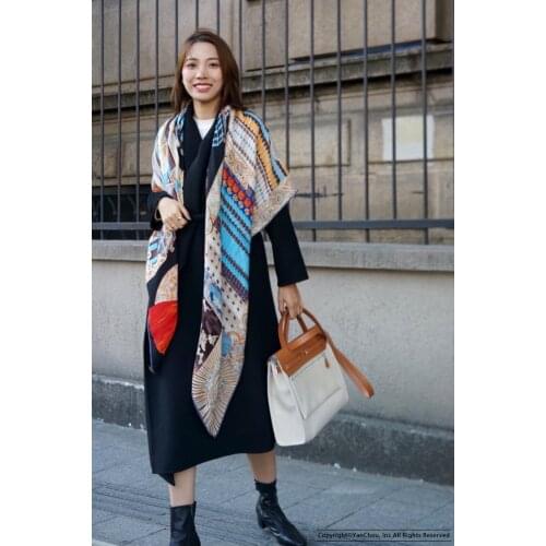 Silk And Cashmere Scarf Female Silk Designer Cashmere Scarfs For Women Winter Soft Rolled Edges Pashmina Shawls Stole Cape 140cm