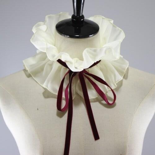 Linbaiway Chiffon Ruffles Stand Fake Collar Women Detachable Collars Girls Dress Wedding False Collar Neck Ruff Necklace Choker