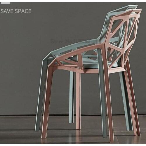 Nordic net red dining chair modern minimalist home chair light luxury plastic backrest stool desk makeup chair lounge chair