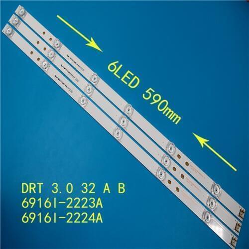 New 3 PCS*6LED 590mm LED backlight strip bar compatible for LG 32LB561V UOT A B 32 INCH DRT 3.0 32 A B 6916l-2223A 6916l-2224A