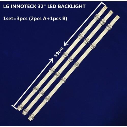 3 x LED backlight Strip for LG 32"TV innotek drt 3.0 32 LGIT drt3.0 WOOREE A/B UOT 32MB27VQ 32LB5610 32LB552B 32LF5610 lg32lf560
