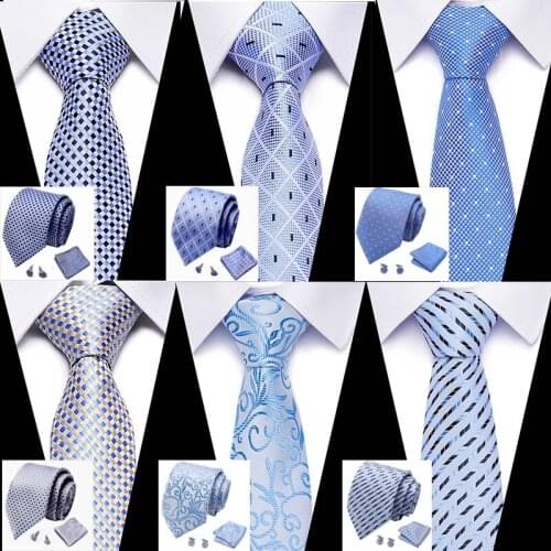Top Quality Men Tie Luxury Silk Necktie Handkerchief Cufflinks Set