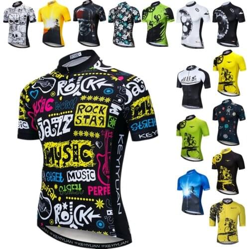 Weimostar Rock Jazz Cycling Jersey Men Summer MTB Bike Jersey Tops Maillot Cilcismo Quick Dry Bicycle Shirt Pro Cycling Clothing