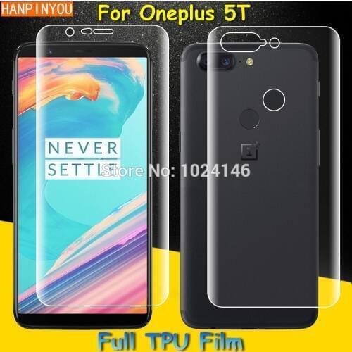 Front / Back Full Coverage Clear Soft TPU Film Screen Protector For OnePlus 5T 6.01" Cover Curved Parts (Not Tempered Glass)