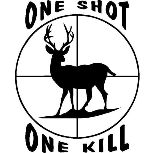 12.7cm * 15.4cm One Shot One Kill Vinyl Decal Deer Hunting Car Stylings Decals