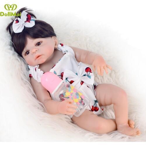 19" 46cm bebes reborn de silicone real baby girl doll toys children bathe toy dolls l.o.l surprises gift reborn babies