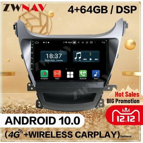 2 Din 128GB For Hyundai Elantra (MD) 2011 2012 2013 Android10 Multimedia Player Auto Audio Radio GPS Navi Head Unit Auto Stereo