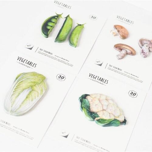 2pcs South Korea creative stationery vegetable stickers Notepad N stickers Japanese note paper