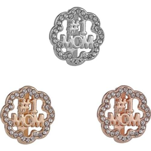 2Pcs/Lot Fashion Crystal Mom Slide Charm Beads for Women Brand Mesh Bracelets DIY Watch Strap Jewelry Accessories Making