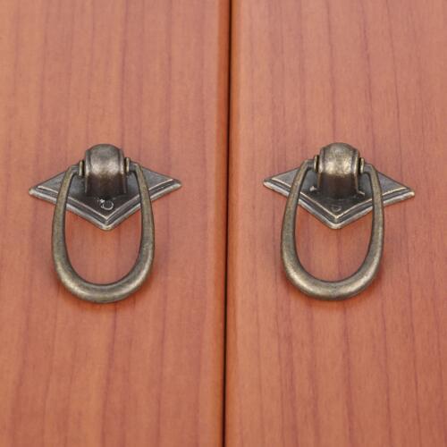 2Pcs Vintage Ring Handle And Knob Furniture Door Pull Handle European Zinc Alloy Cabinet Dresser Drawer Knobs 30*40mm