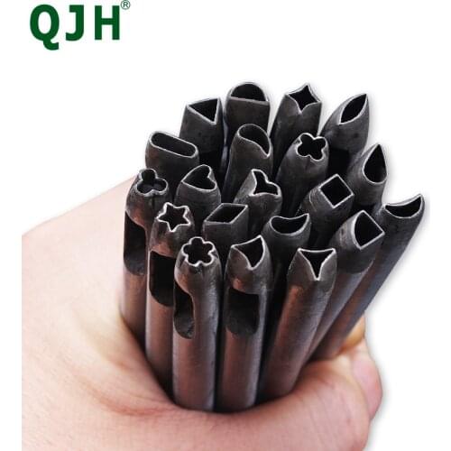 20pcs Leather Hollow Punching Tool Set Lovely Star Moon Flower Shape Puncher DIY Leather Craftwork Making Hole Drilling Tool Kit