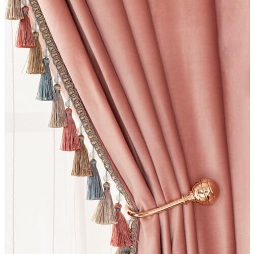 2020 new light luxury American velvet curtains for living room Nordic simple cotton velvet curtain for bedroom thickened