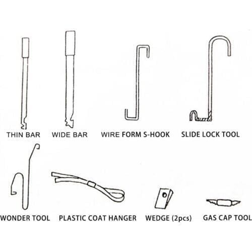 9Pcs/Set Universal Car Lock Out Emergency Tool Kit Unlock Door Open Tool Special Car Repair Tools Auto Door Maintenance Tools