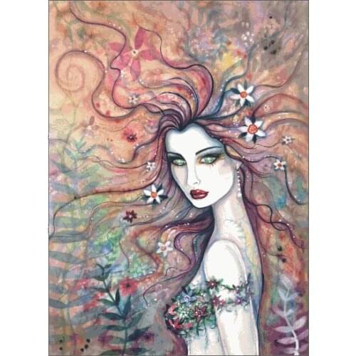 Abstract Beautiful Woman Cross Stitch Kits Crafts Top Quality Embroidery Sewing Needlework DIY 14CT Unprinted Decor Handmade