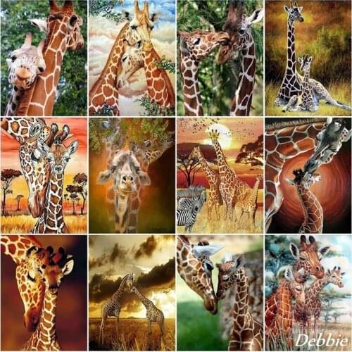 5D DIY Diamond Embroidery Full Display Animal Giraffe Rhinestones Mosaic Full Square/Round Diamond Painting Home Decor Gift