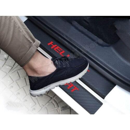 Car Stickers For Dodge Hellcat Carbon Fiber Auto Scuff Plate Protector Decal Fashion Gadgets For Car Tuning Accessories