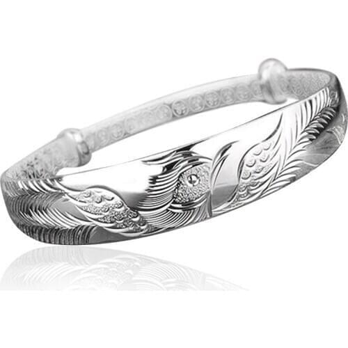 Free Shipping Fashion 925 Silver Phoenix Bangle Bracelet for Women Jewelry Factory Price SMTB055