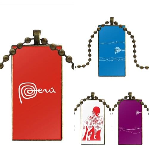 For Women Girls Marca Peru Necklace Fashion Long Chain With Rectangle Necklace Jewelry