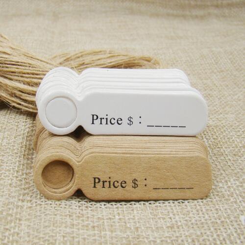5*1.30cm love shape Kraft/white price label hang tag label 100pcs +100pcs hemp string for lovely products decoration package