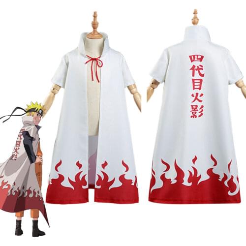 4th Hokage Namikaze Minato Cosplay Costume Kids Cloak Coat Halloween Carnival Suit