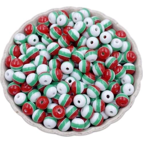 50Pcs/6mm Flag Round Loose Beads Jewelry Findings DIY Necklace Braclet Charms Pendant