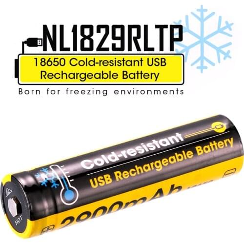 2020 NITECORE NL1829RLTP Cold Resistant 2900mAh 5A 18650 USB Direct Charging Li-ion Battery in Low Temperature Environments -40C