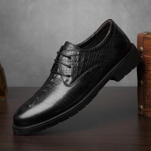 Mens Shoes Casual Mens Oxfords Outdoor Crocodile Pattern Business Formal Shoes Big Size Wedding Party Dress Shoes