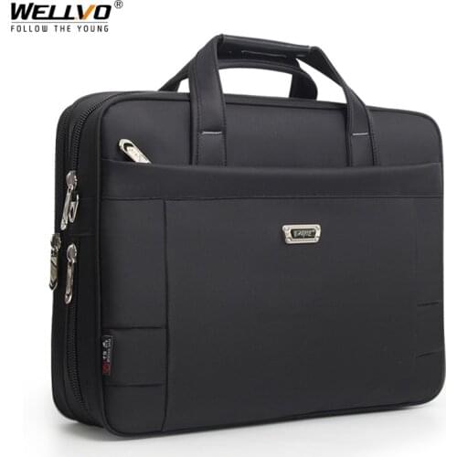 Men Casual Briefcase Male Waterproof Oxford Laptop Bags Business Travel Handbag Documents Storage Bag Solid Shoulder Bag XA913ZC