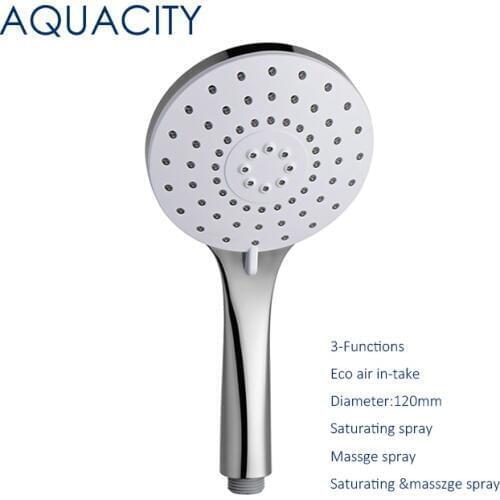 Free Shipping 3 Functions ABS Chrome Finish Hand Shower Water Saving High Pressure Round Shower Shower head for Bathroom Bath